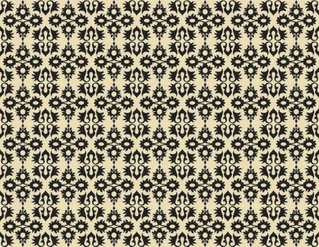 Black ottoman seamless pattern Stock Illustration