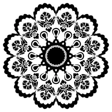 Black ottoman serial patterns seventeen Stock Illustration