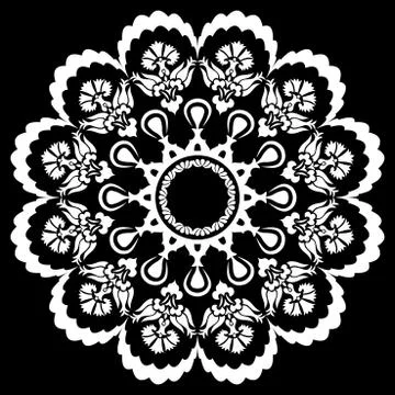 Black ottoman serial patterns seventeen version Stock Illustration