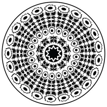 Black ottoman serial patterns twenty-one Stock Illustration