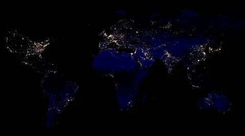 Black Out, Power grid blackout of the entire globe view from space Stock Footage