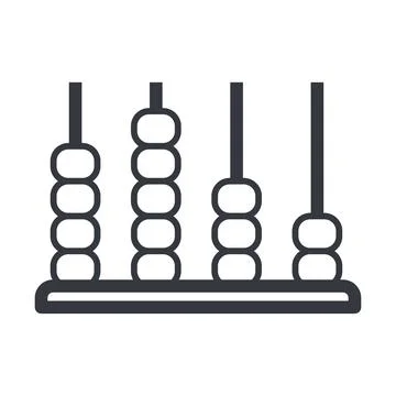 Black outline abacus vector icon. Fully editable education and knowledge stro Stock Illustration