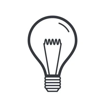 Black outline bulb vector icon. Fully editable stroke Stock Illustration