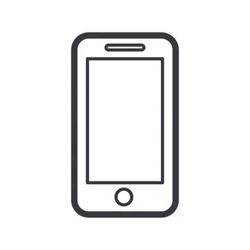 Black outline cell phone vector icon. Fully editable stroke Stock Illustration