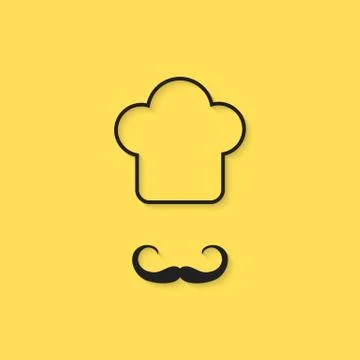 Black outline chef icon Stock Illustration