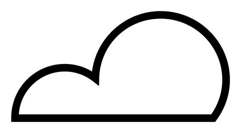 Black outline cloud symbol represents a simplified, minimalistic aesthetic. I 스톡 일러스트