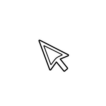 Black outline cursor icon for computer mouse pointer with select icon Stock Illustration