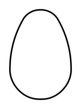 Black outline of an egg on a white background. Suitable for educational mater Stock Illustration