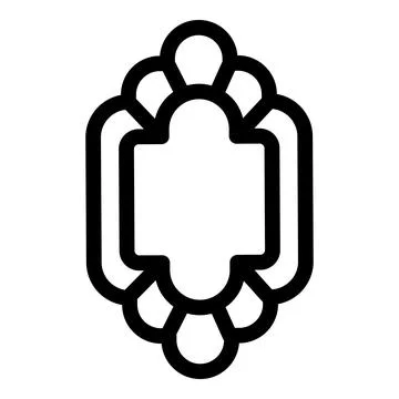Black outline frame featuring a square surrounded by a geometric pattern Stock Illustration