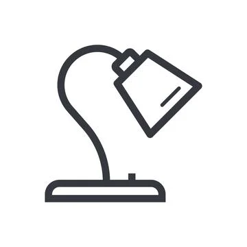 Black outline lamp vector icon. Fully editable stroke Stock Illustration