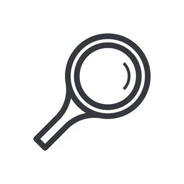 Black outline magnifier vector icon. Fully editable stroke Stock Illustration