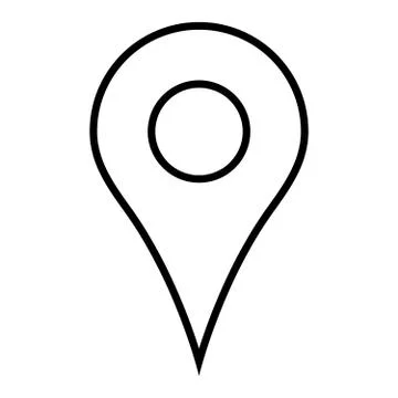 Black outline map pointer. Simple flat vector icon Stock Illustration