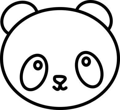 Black outline of panda muzzle on white background Stock Illustration