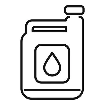 Black outline of plastic gallon container holding liquid Stock Illustration