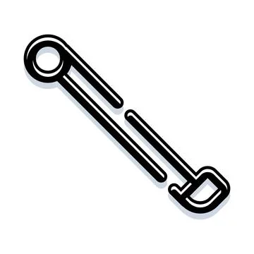Black outline safety pin vector icon illustration Stock Illustration