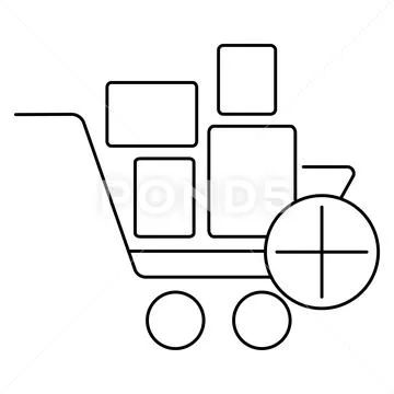 Black outline simple icon of adding bulk order Illustration #221301752