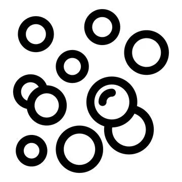 Black outline of soap bubbles floating on white background Stock Illustration