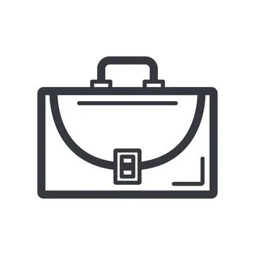 Black outline suitcase vector icon. Fully editable stroke Stock Illustration