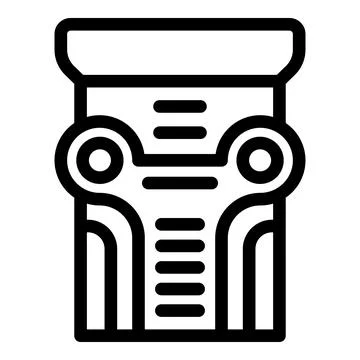 Black outline vector of a classic architectural column Stock Illustration