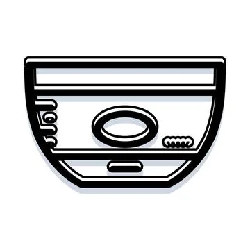 Black outline vector icon of a robotic vacuum 스톡 일러스트