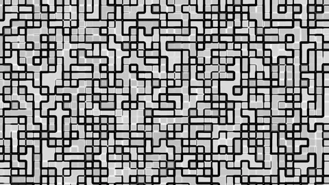 Black outlined maze of squares and rectangles Video stock 290849285