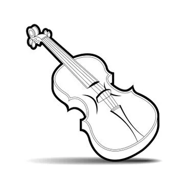 Black outlined violine Stock Illustration
