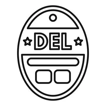 Black oval delete key keyboard button icon Stock Illustration