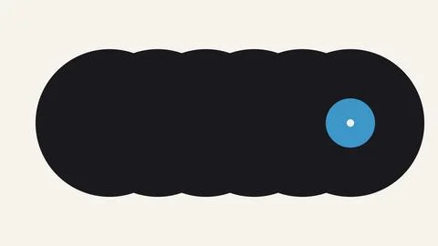 Black oval shape with blue circular detail on right side Stock Illustration