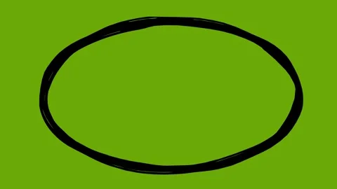 Black oval shape geometric line boil effect animation Stock Footage 342079708