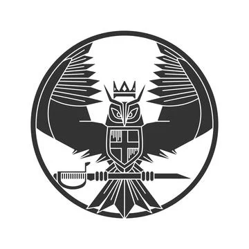 Black owl logo Stock Illustration
