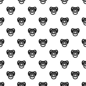 Black pacifier seamless pattern for newborn baby care Stock Illustration
