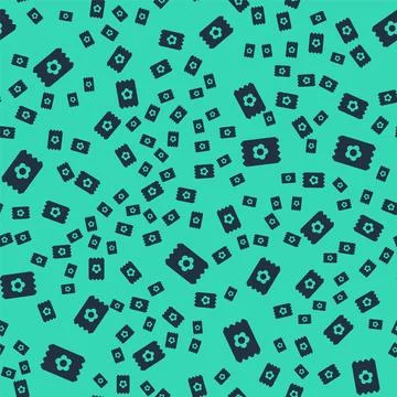 Black Pack full of seeds of a specific plant icon isolated seamless pattern o Illustrazione stock