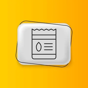 Black Pack full of seeds of a specific plant icon isolated on yellow backgr.. Stock Illustration