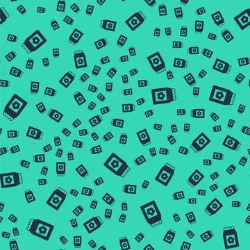 Black Pack full of seeds of a specific plant icon isolated seamless pattern.. Illustrazione stock