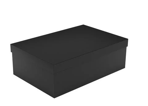 Black packaging box isolate 3d render Stock Illustration