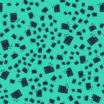 Black Packet of pepper icon isolated seamless pattern on green background Stock Illustration