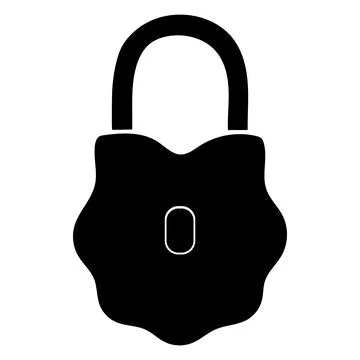 Black padlock icon with keyhole Stock Illustration
