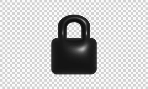 Black padlock icon on white background. Secure digital lock symbol for data.. Stock Illustration