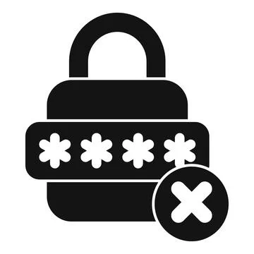 Black padlock showing wrong password attempt icon Stock Illustration
