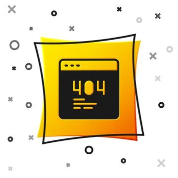 Black Page with a 404 error icon isolated on white background. Template reports イラスト素材