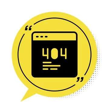 Black Page with a 404 error icon isolated on white background. Template reports Illustrazione stock