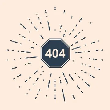 Black Page with a 404 error icon isolated on beige background. Template reports Stock Illustration