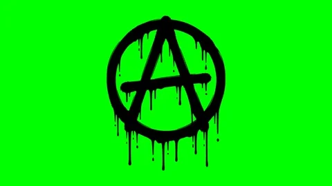 Black paint anarchy symbol Stock Footage 335876055