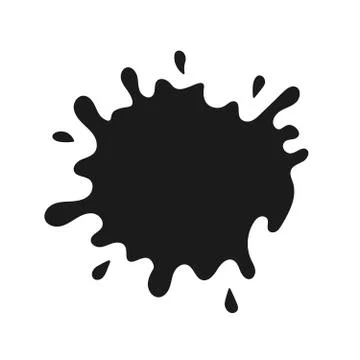 Black paint blot vector icon. Cartoon paint ink splashe イラスト素材