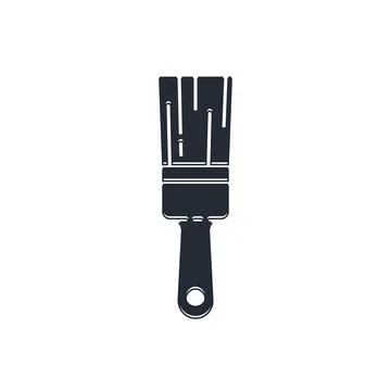 Black Paint brush icon isolated on white background.  Vector Stock Illustration