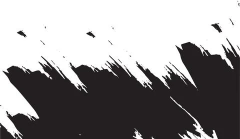 Black paint brush stroke vector graphic background texture with dynamic Stock Illustration