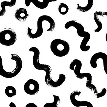 Black paint brush strokes vector seamless pattern. Illustrazione stock