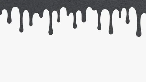 Black paint drip from textured paper isolated on white background with copy.. Illustrazione stock