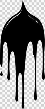A black paint drips down a white background Stock Photos