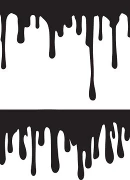 Black paint drips. Vector illustration for your design. Stock Illustration